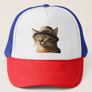Cool Cat beroemd gemaakt door Fedora Trucker Hat Trucker Pet
