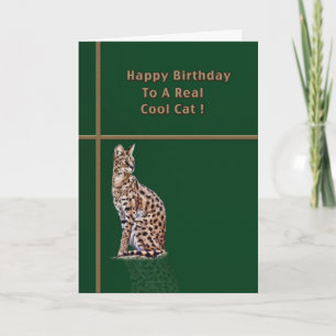 Cool Cat Birthday Kaart met Ocelot