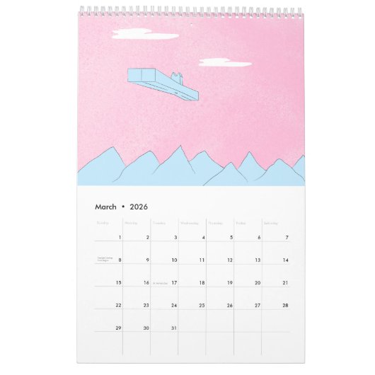 Cool cat Blue 2026 Calendar Kalender (Mar 2026)