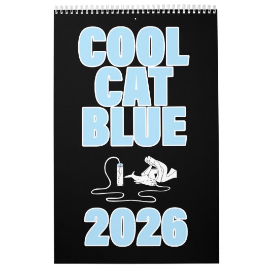 Cool cat Blue 2026 Calendar Kalender (Hoes)