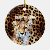Cool Cat Cheetah Luipaard Print Keramisch Ornament (Voorkant)