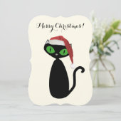 Cool Cat Christmas-Kaart Feestdagenkaart (Staand voorkant)