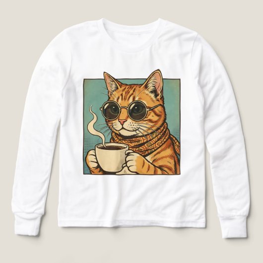 Cool Cat Coffee Retro Style Design for Cat Lovers (Voorkant)