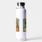 Cool Cat Coffee Retro Style Design for Cat Lovers Waterfles (Rechts)