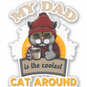 Cool cat dad sticker (Voorkant)