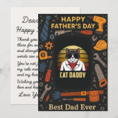 Cool Cat Daddy  Vaderdag Flat Kaart Gift (Voorkant / Achterkant)