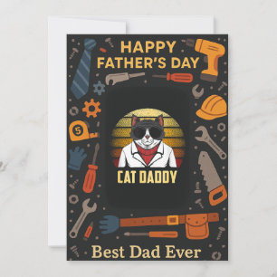 Cool Cat Daddy Vaderdag Flat Kaart Gift