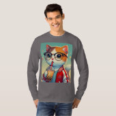 Cool Cat drink boba T-shirt (Voorkant volledig)