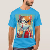 Cool Cat drink boba T-shirt (Voorkant)