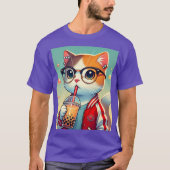 Cool Cat drink boba T-shirt (Voorkant)
