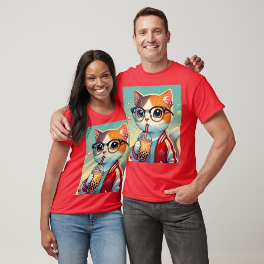 Cool Cat drink boba T-shirt (Unisex)