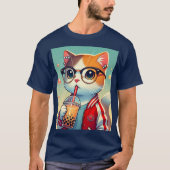 Cool Cat drink boba T-shirt (Voorkant)