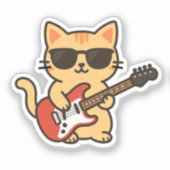 Cool Cat Electric Guitar Sticker (Voorkant)