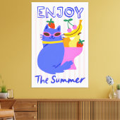 Cool Cat Enjoying the Summer Canvas Afdruk (Insitu (Woonkamer))