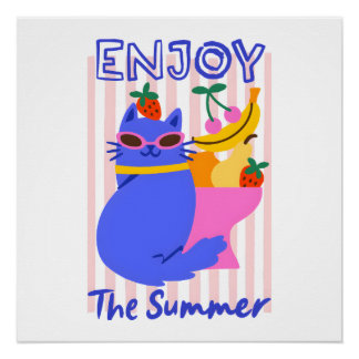 Cool Cat Enjoying the Summer Perfect Poster