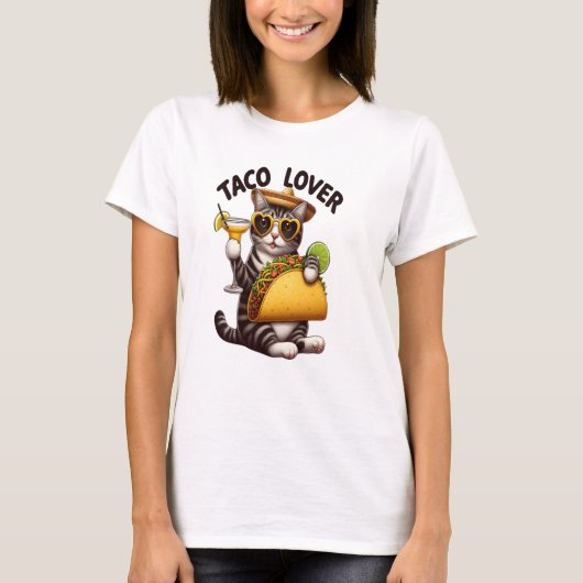 Cool Cat Genieten Taco Dinsdag T-shirt (Voorkant)