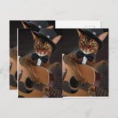 Cool Cat Guitarist  Briefkaart (Voorkant / Achterkant)