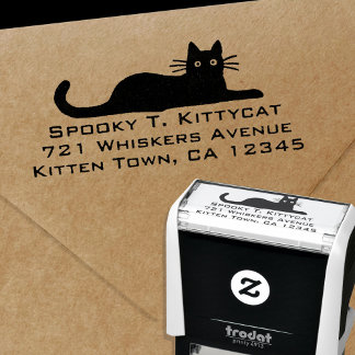 Cool Cat Hanging Out | Retouradres Zelfinktende Stempel