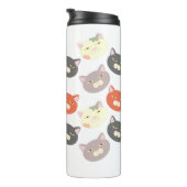 Cool Cat Head Cartoon Fun Pattern Art Thermosbeker (Geroteerd rechts)