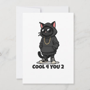 Cool Cat Hoodie – Grappig Streetwear Kat Design "C Notitiekaartje