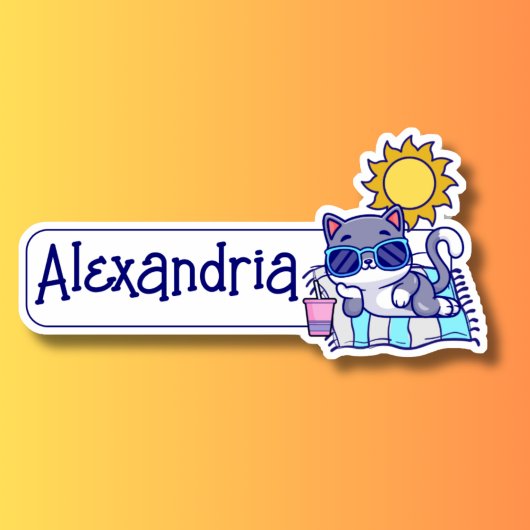Cool Cat ID Sticker