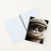 Cool Cat in Glasses Notebook Notitieboek (Binnen)