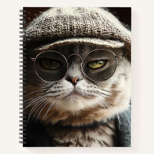 Cool Cat in Glasses Notebook Notitieboek (Voorkant)