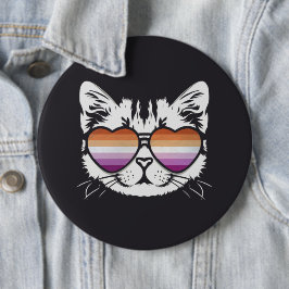 Cool Cat Lesbische Vlag Ronde Button 6,0 Cm