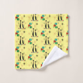 Cool Cat Mid Century Modern Atomic Era Bad Handdoek (Wasdoekje)