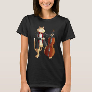 Cool Cat Playing Cello Grappige Kitten Instrument T-shirt