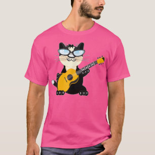 Cool Cat Playing Guitar with Sung T-shirt 66