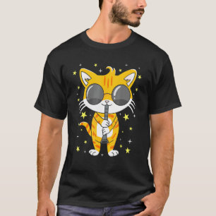 Cool Cat Plays Clarinet Pets met muziekinstrument T-shirt
