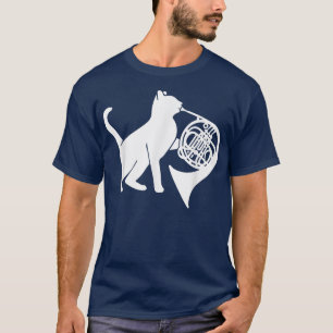 Cool Cat Plays French Horn Musician Orchestra Mu T-shirt