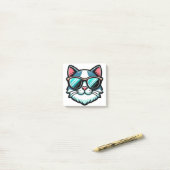Cool Cat Post-it® Notes – Stylish Feline Memo Pads (Sur un bureau)
