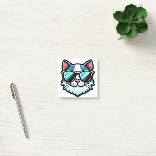 Cool Cat Post-it® Notes – Stylish Feline Memo Pads (Bureau)