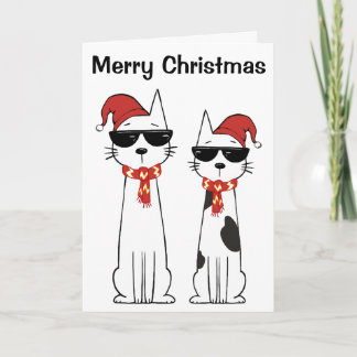 Cool Cat Prettig Kerstfeest Feestdagen Kaart