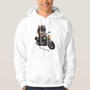 Cool Cat Riding Motorcycle Ben je klaar? Hoodie