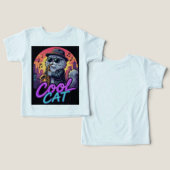 Cool Cat Saxophone – Retro Neon 90s Jazz Cat Desig (Design Recto & Verso)