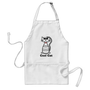 Cool Cat schattige cartoon kat met zonnebrillen Standaard Schort