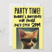 COOL CAT SCRIPT INVITATIONS ANNIVERSAIRES DE ENFAN (Devant)