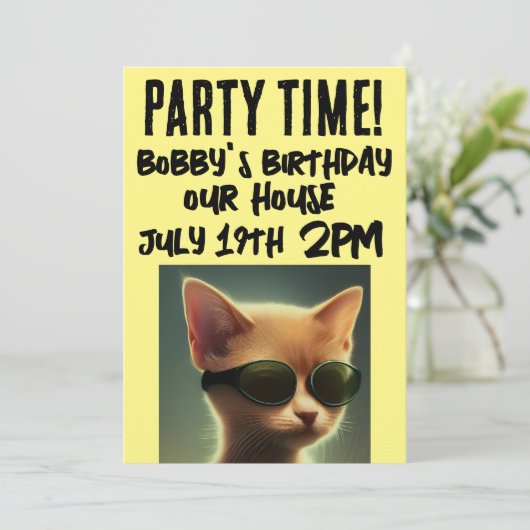 COOL CAT SCRIPT INVITATIONS ANNIVERSAIRES DE ENFAN (Debout devant)