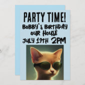 COOL CAT SCRIPT INVITATIONS ANNIVERSAIRES DE ENFAN (Devant / Derrière)