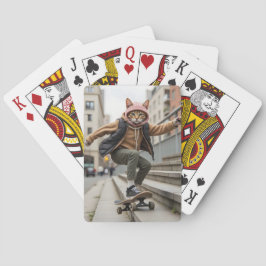 Cool Cat Skateboard Radical Feline Skater Gift Pokerkaarten
