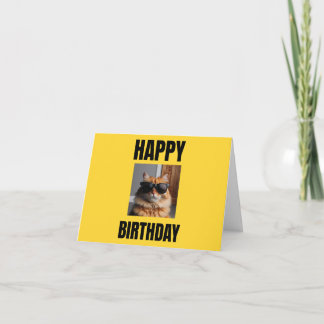Cool Cat Verjaardag Kaart voor Cat Lovers, Funny G