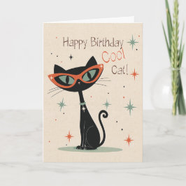 Cool Cat Verjaardagskaart | Grappige Midden-Eeuw Kaart