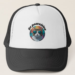 Cool Cat "Wees pawsitive" Motivatie Sticker Trucker Pet