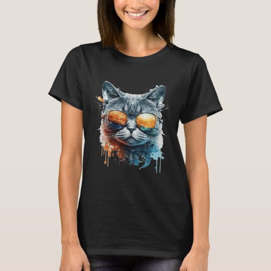 Cool Cat with Sunglasses T-shirt (Voorkant)