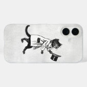 Cool Cat Zwart Wit Grunge iPhone Case (Achterkant (horizontaal))