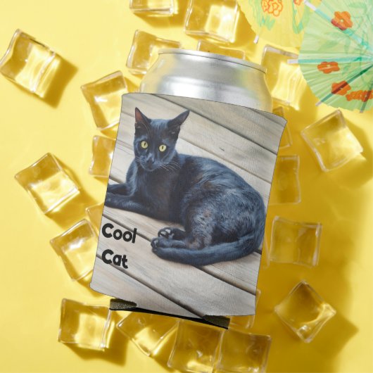 Cool Cat Zwarte Kat Gezellige Koelbox Blikjeskoeler (Insitu Zomer)