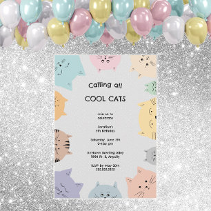 Cool Cats Anniversaire Party neutre invitation gen